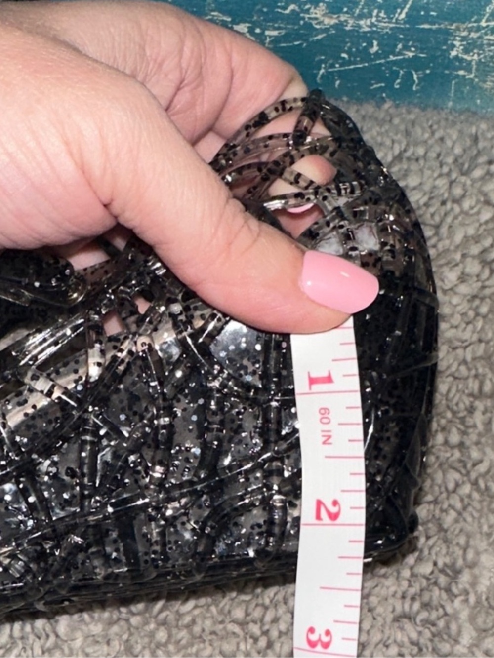 Vivienne Westwood Anglomania Black Glitter Jelly Wedge Sandal - Picture 6 of 11